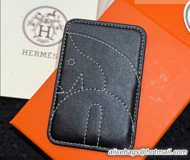 Reasonable Price Hermes MagSafe Card Holder 0317 Horse/Black 2026