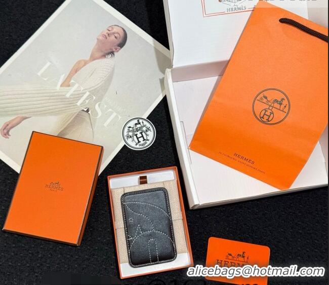 Reasonable Price Hermes MagSafe Card Holder 0317 Horse/Black 2026