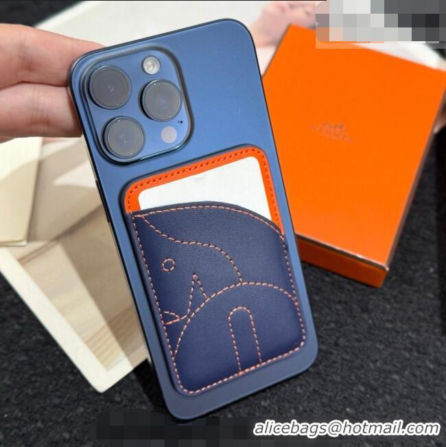 Grade Discount Hermes MagSafe Card Holder 0317 Horse/Blue/Orange 2026