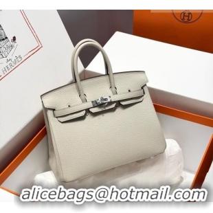 Luxury Cheap Hermes Birkin Bag 25cm in Togo Leather 0414 8L Beton White 2026