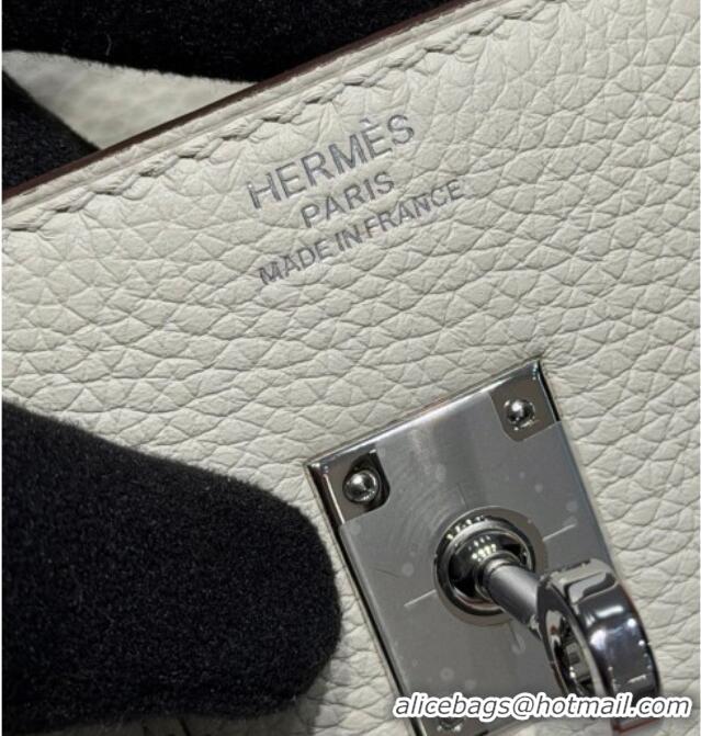 Luxury Cheap Hermes Birkin Bag 25cm in Togo Leather 0414 8L Beton White 2026