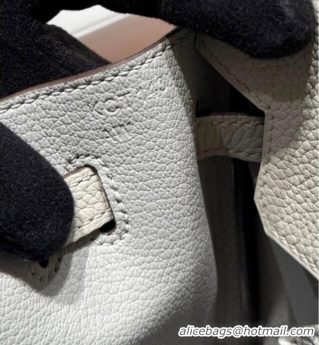 Luxury Cheap Hermes Birkin Bag 25cm in Togo Leather 0414 8L Beton White 2026