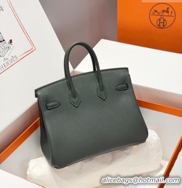 Grade Design Hermes Birkin Bag 25cm in Togo Leather 0414 6O Vert Cypres Green 2026