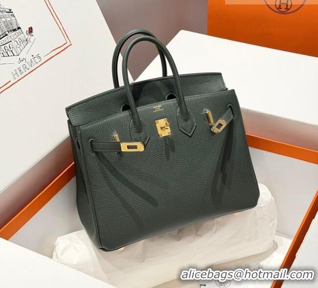 Grade Design Hermes Birkin Bag 25cm in Togo Leather 0414 6O Vert Cypres Green 2026