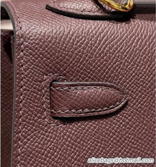 Luxury Cheap Hermes Kelly Epsom Bag 25cm in Cow Leather H0414 Saddle Red 2026 (Half Handmade)