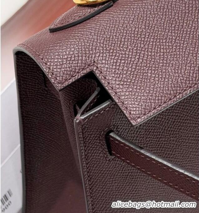 Luxury Cheap Hermes Kelly Epsom Bag 25cm in Cow Leather H0414 Saddle Red 2026 (Half Handmade)