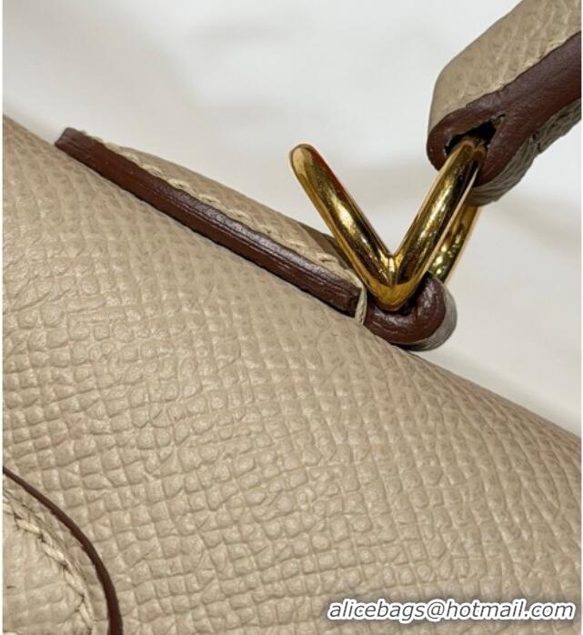 Cheapest Hermes Kelly Epsom Bag 25cm in Cow Leather H0414 S2 Trench Grey 2026 (Half Handmade)