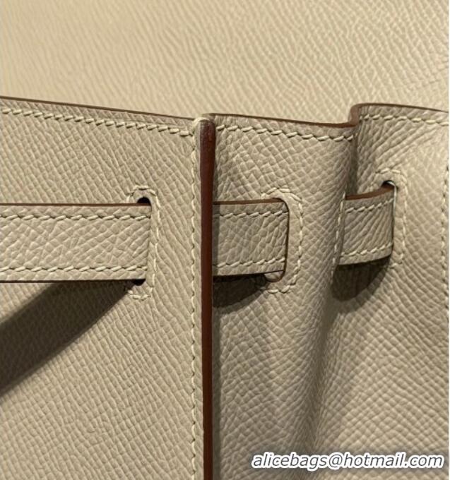 Cheapest Hermes Kelly Epsom Bag 25cm in Cow Leather H0414 S2 Trench Grey 2026 (Half Handmade)
