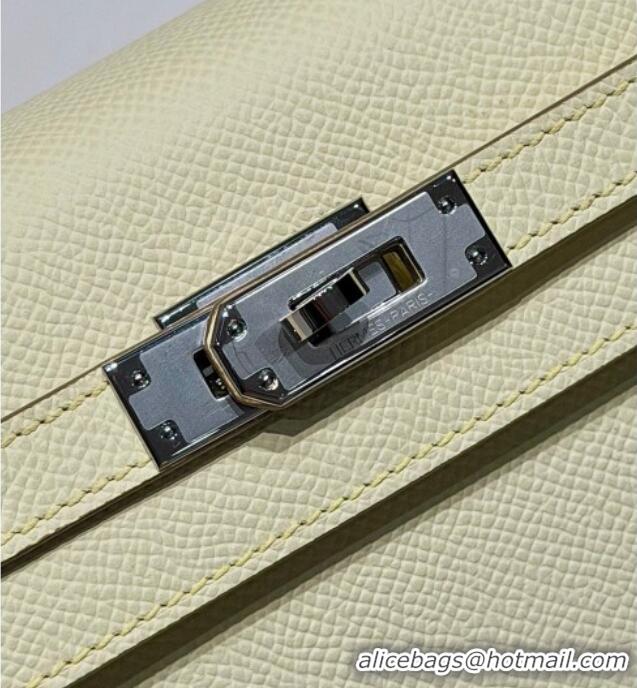 Original Cheap Hermes Kelly Epsom Bag 25cm in Cow Leather H0414 18 Jaune Milton Yellow 2026 (Half Handmade)