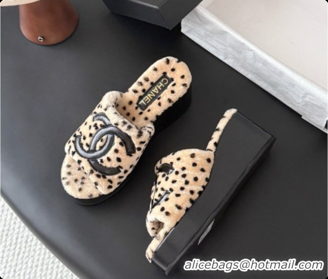 Best Luxury Chanel Fluffy Wedge Sandals CH091003 Beige 2026