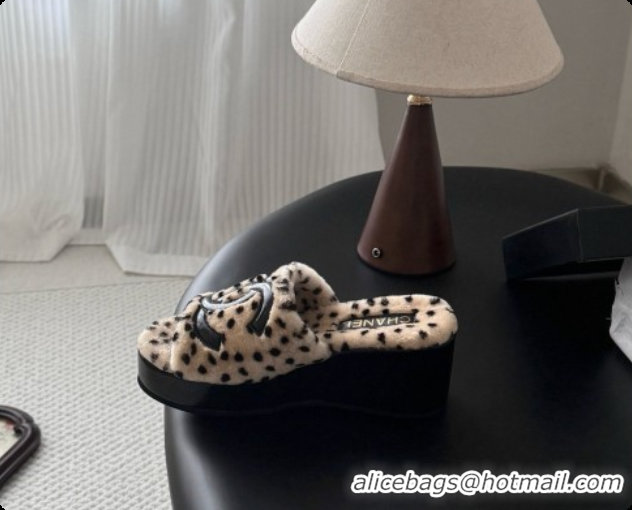 Best Luxury Chanel Fluffy Wedge Sandals CH091003 Beige 2026