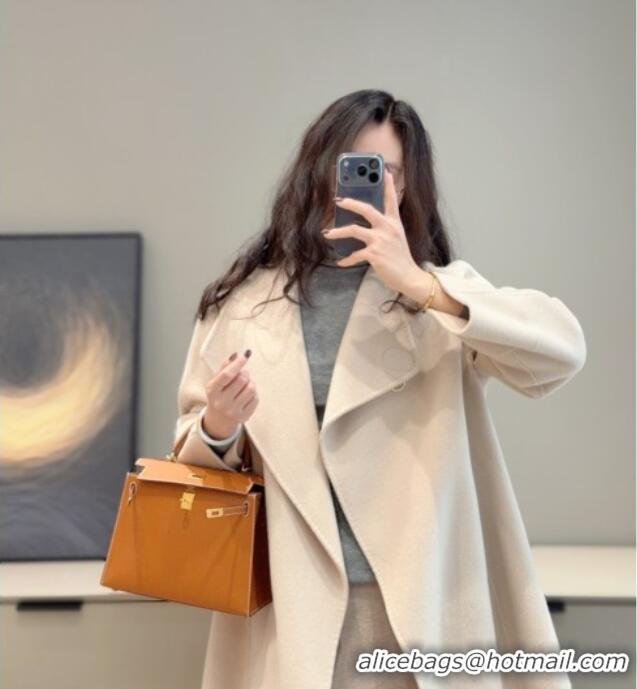 Grade Design Hermes Kelly Epsom Bag 25cm in Cow Leather H0414 Brown/Gold 2026 (Half Handmade)