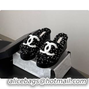 Shop Cheap Chanel Fluffy Wedge Sandals CH091004 Black 2026