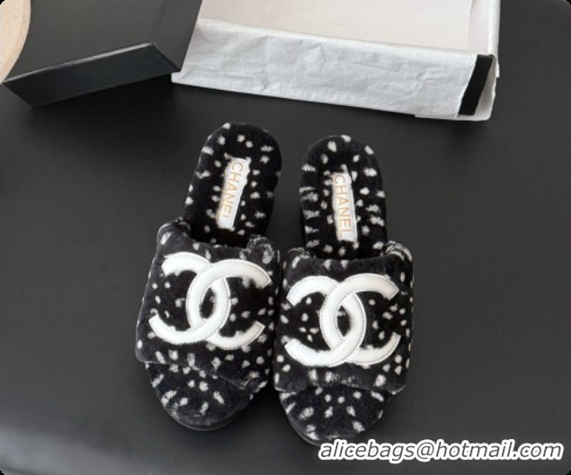 Shop Cheap Chanel Fluffy Wedge Sandals CH091004 Black 2026