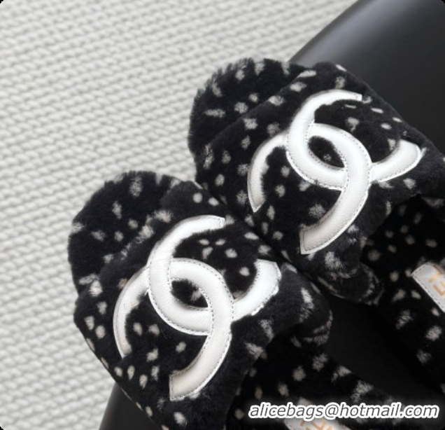 Shop Cheap Chanel Fluffy Wedge Sandals CH091004 Black 2026