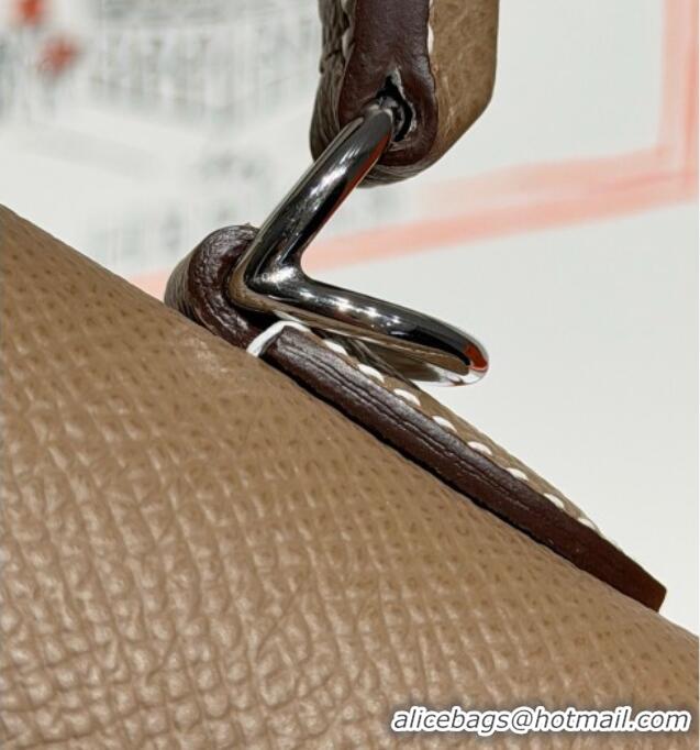 Market Sells Hermes Kelly Epsom Bag 25cm in Cow Leather H0414 Elephant Grey/Silver 2026 (Half Handmade)
