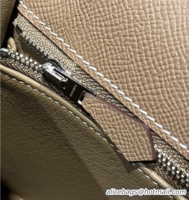 Market Sells Hermes Kelly Epsom Bag 25cm in Cow Leather H0414 Elephant Grey/Silver 2026 (Half Handmade)