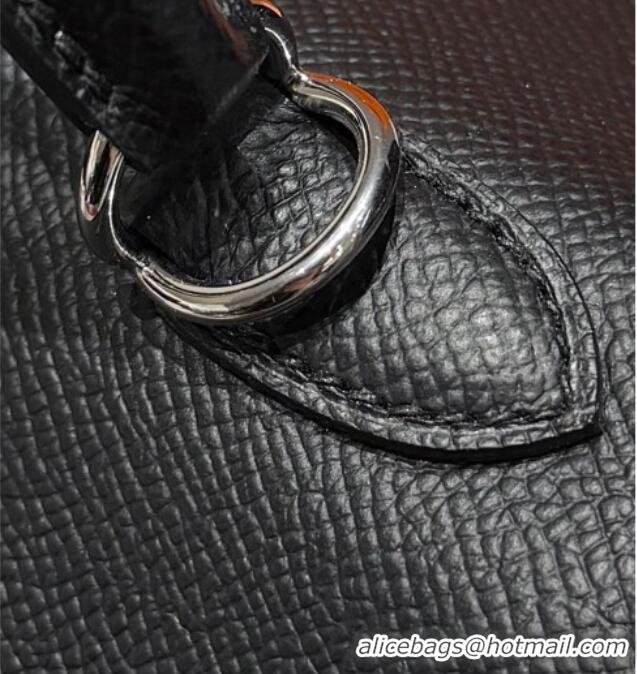 Classic Specials Hermes Kelly Epsom Bag 25cm in Cow Leather H0414 Black/Silver 2026 (Half Handmade)