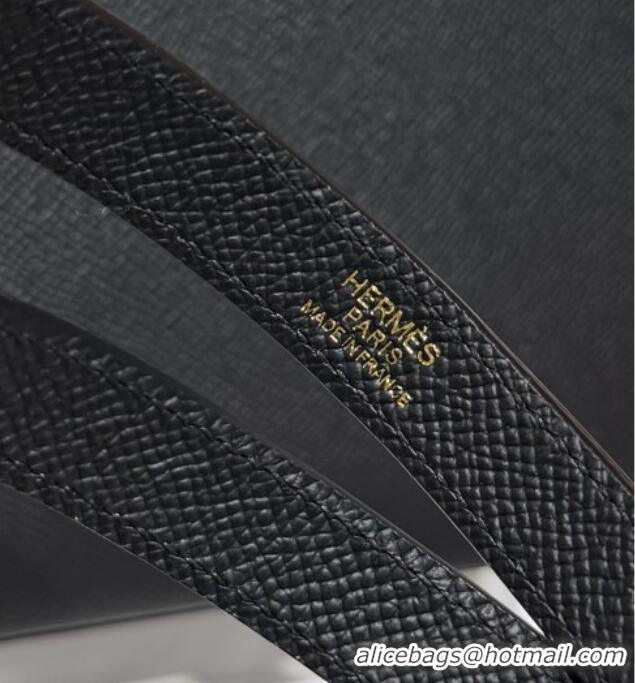 Spot Bulk Hermes Kelly Epsom Bag 25cm in Cow Leather H0414 Black/Gold 2026 (Half Handmade)