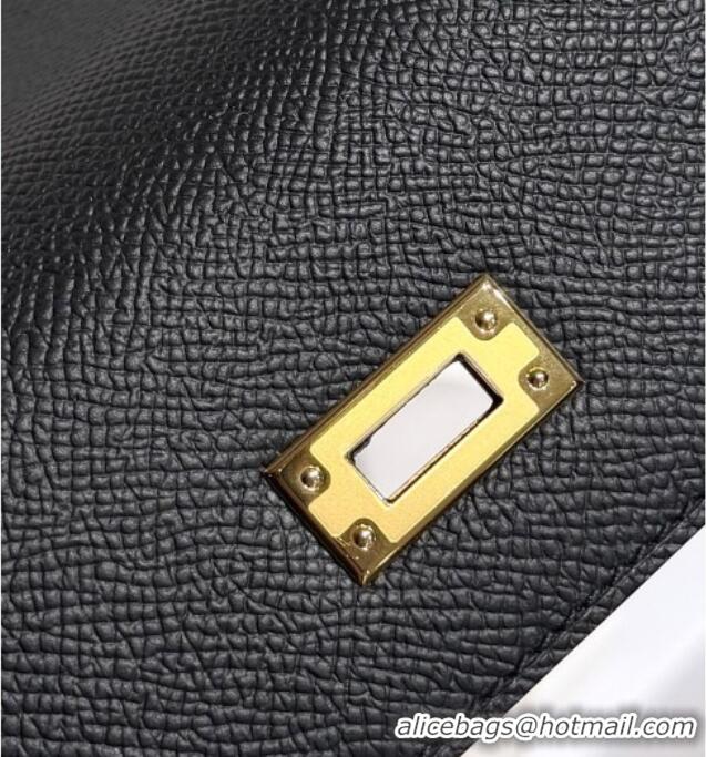 Spot Bulk Hermes Kelly Epsom Bag 25cm in Cow Leather H0414 Black/Gold 2026 (Half Handmade)