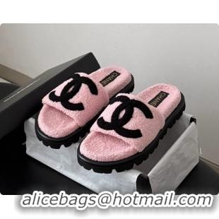 Luxury Chanel Fluffy Slide Sandals CH091006 Pink 2026