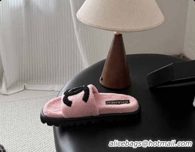 Luxury Chanel Fluffy Slide Sandals CH091006 Pink 2026