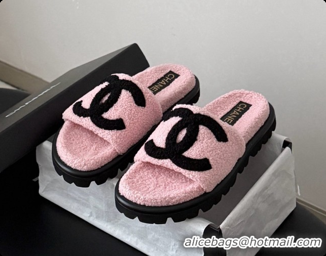 Luxury Chanel Fluffy Slide Sandals CH091006 Pink 2026