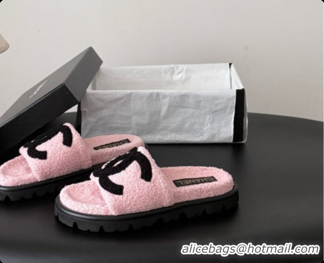 Luxury Chanel Fluffy Slide Sandals CH091006 Pink 2026