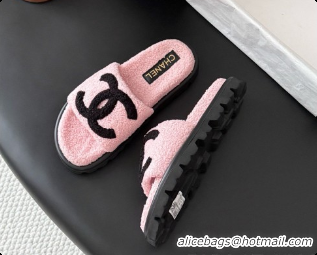 Luxury Chanel Fluffy Slide Sandals CH091006 Pink 2026