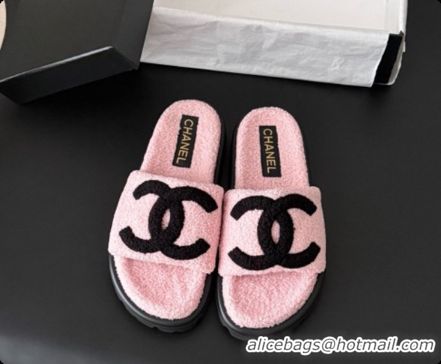 Luxury Chanel Fluffy Slide Sandals CH091006 Pink 2026