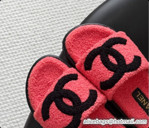 Grade Quality Chanel Fluffy Slide Sandals CH091007 Watermelon Red 2026