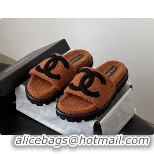 Shop Cheap Chanel Fluffy Slide Sandals CH091010 Dark Brown 2026