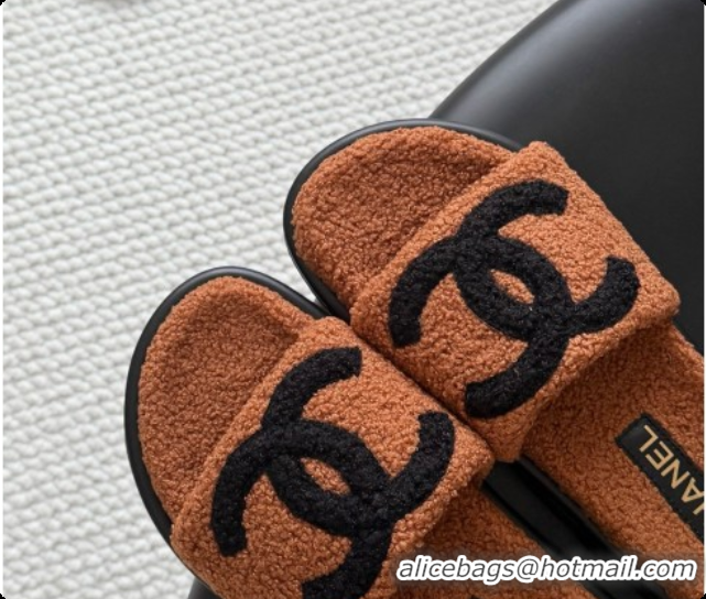 Shop Cheap Chanel Fluffy Slide Sandals CH091010 Dark Brown 2026