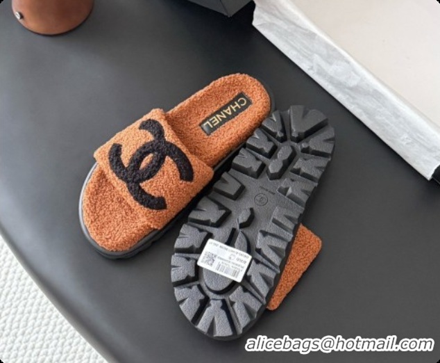 Shop Cheap Chanel Fluffy Slide Sandals CH091010 Dark Brown 2026