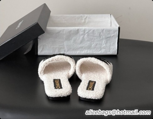 Buy Cheap Chanel Fluffy Flat Slide Sandals CH091012 White 2026