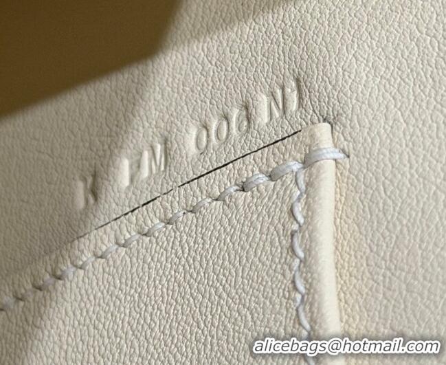 Top Design Hermes Kelly Pochette Swift Bag 22cm in Cow Leather H0414 White/Black2 2026 (Half Handmade)
