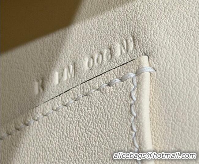 Spot Bulk Hermes Kelly Pochette Swift Bag 22cm in Cow Leather H0414 White/Beige 2026 (Half Handmade)