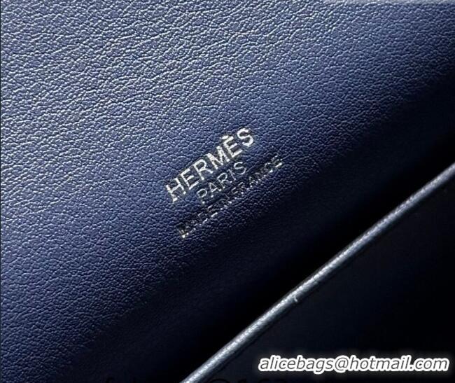 Famous Brand Hermes Kelly Pochette Swift Bag 22cm in Cow Leather H0414 Sapphire Blue 2026 (Half Handmade)