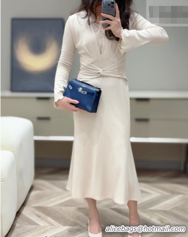 Famous Brand Hermes Kelly Pochette Swift Bag 22cm in Cow Leather H0414 Sapphire Blue 2026 (Half Handmade)