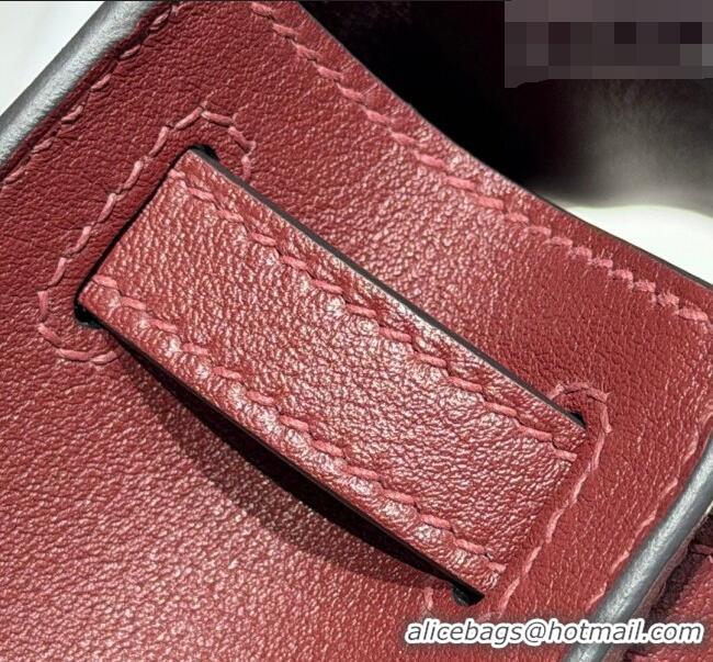 Best Grade Hermes Kelly Pochette Swift Bag 22cm in Cow Leather H0414 Ruby Red 2026 (Half Handmade)