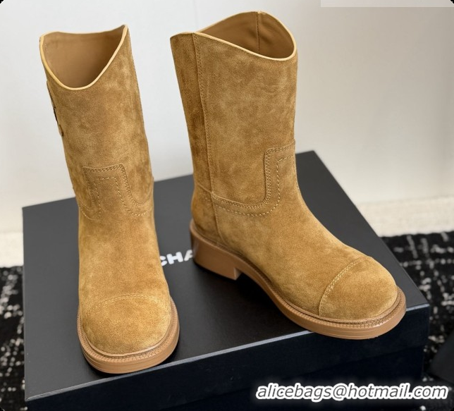 Luxury Chanel Short Boots in Suede Calfskin CH091020 Brown 2026