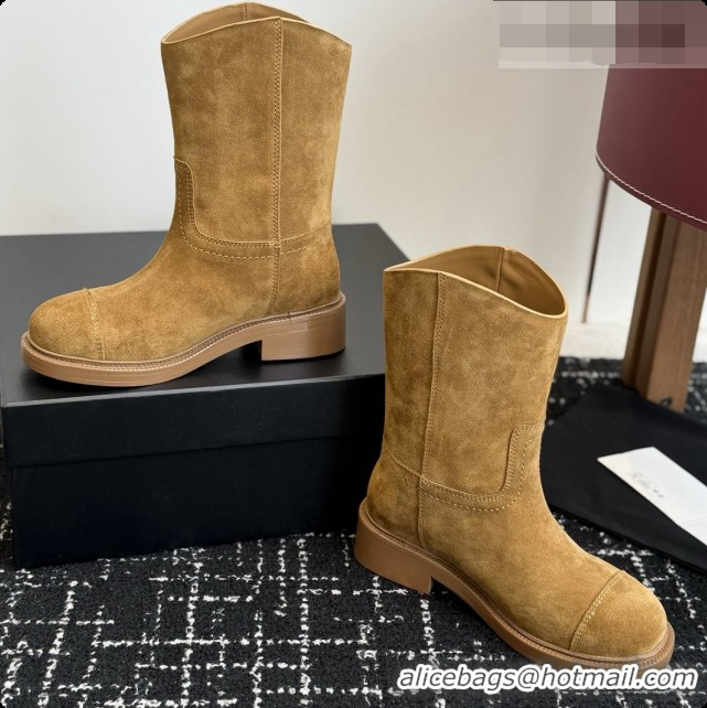 Luxury Chanel Short Boots in Suede Calfskin CH091020 Brown 2026