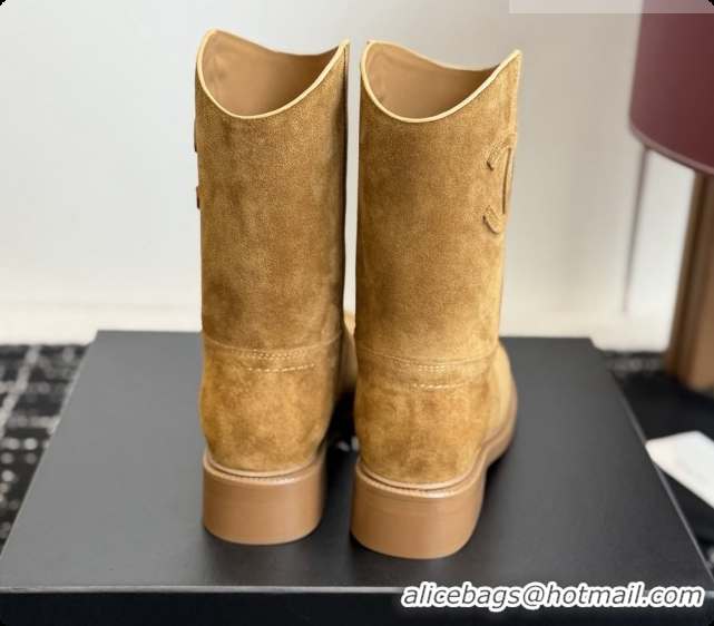 Luxury Chanel Short Boots in Suede Calfskin CH091020 Brown 2026