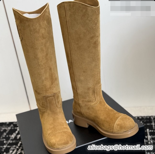 Low Price Chanel High Boots in Suede Calfskin CH091022 Brown 2026