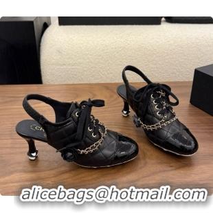 Cheap Design Chanel Slingbacks Pumps in Calfskin & Patent Leather CH091023 Black 2026