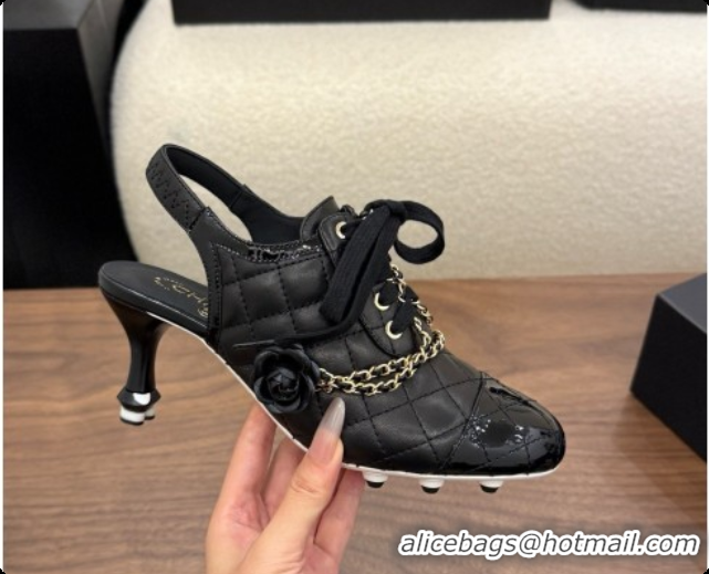 Cheap Design Chanel Slingbacks Pumps in Calfskin & Patent Leather CH091023 Black 2026