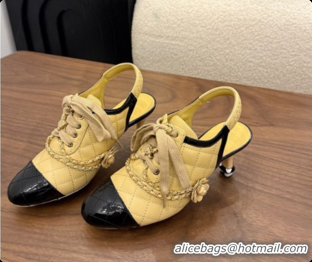 Good Product Chanel Slingbacks Pumps in Calfskin & Patent Leather CH091024 Beige 2026