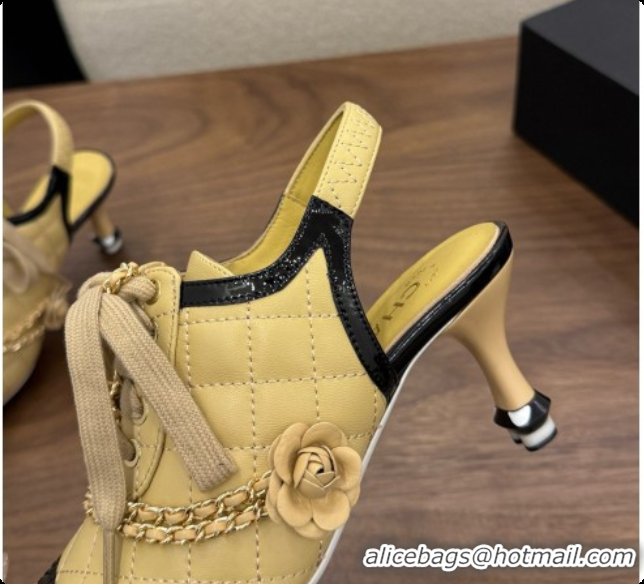 Good Product Chanel Slingbacks Pumps in Calfskin & Patent Leather CH091024 Beige 2026