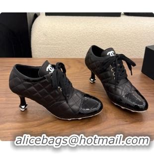 Low Price Chanel Lace-up Pumps in Calfskin & Patent Leather CH091026 Black 2026 
