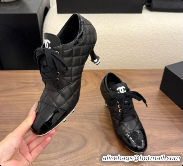 Low Price Chanel Lace-up Pumps in Calfskin & Patent Leather CH091026 Black 2026 